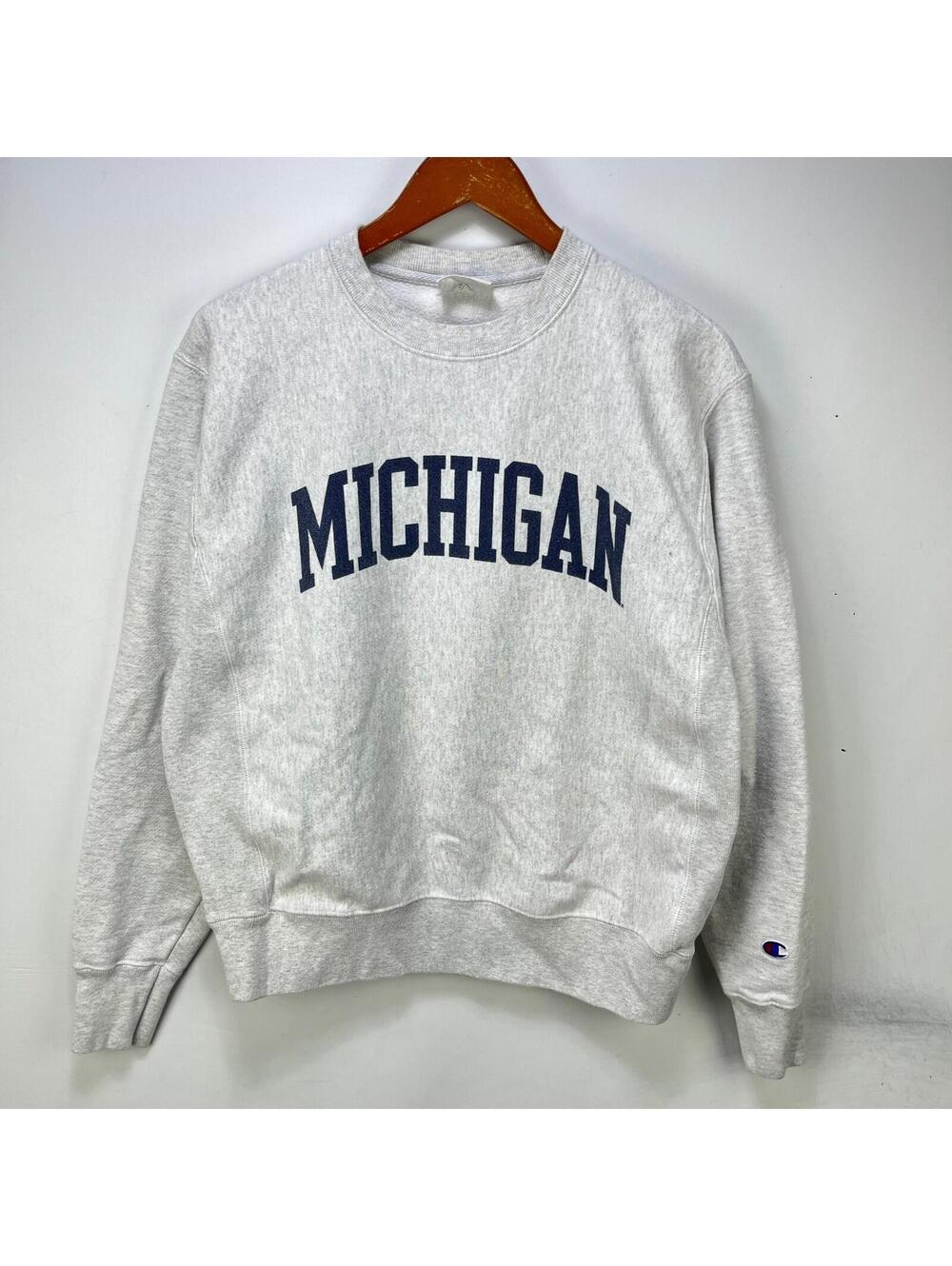 Vintage Champion Michigan Wolverines Gray Medium Sweatshirt